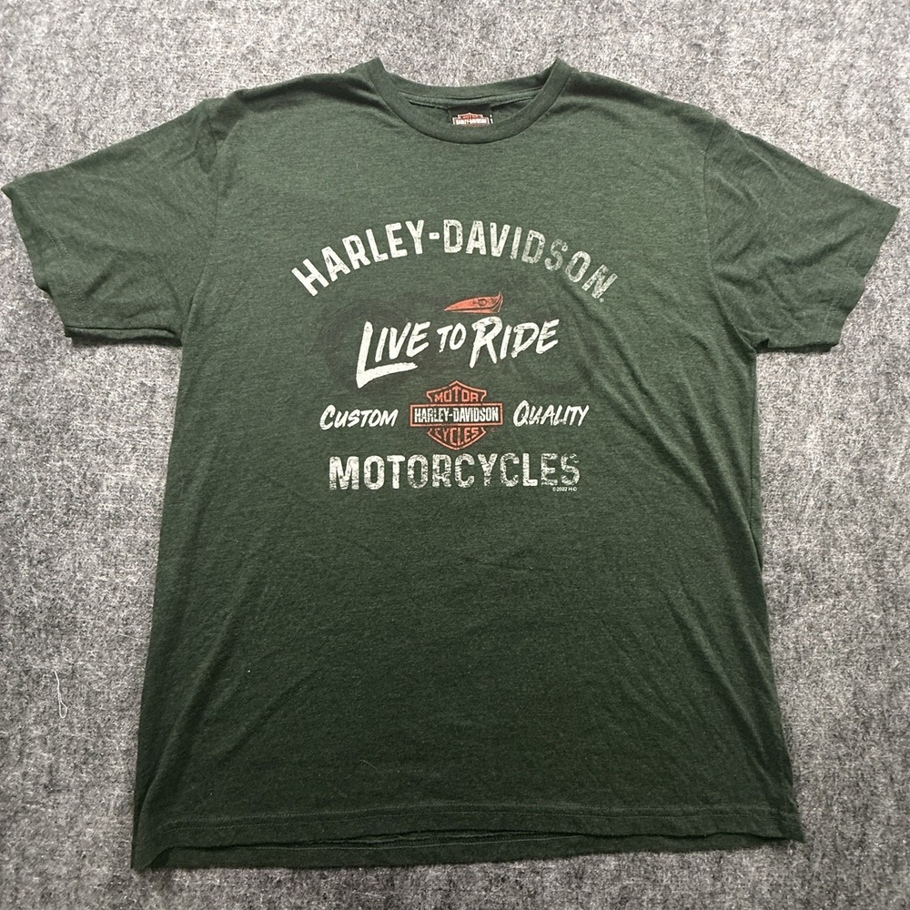 Harley Davidson T Shirt Mens L Heather Green Graphic Rockstar Fort Myers FL 2022
